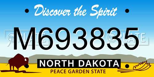 M693835 North Dakota License Plate