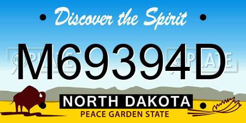 M69394D North Dakota License Plate