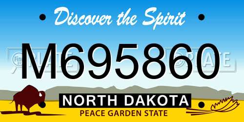 M695860 North Dakota License Plate