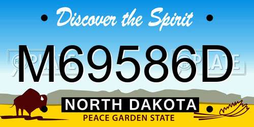 M69586D North Dakota License Plate
