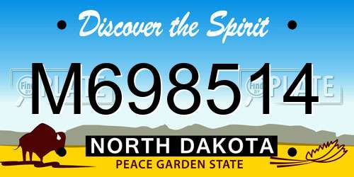M698514 North Dakota License Plate