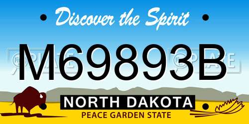 M69893B North Dakota License Plate