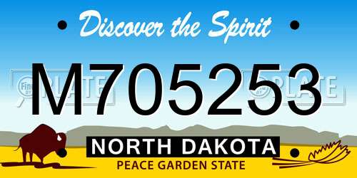 M705253 North Dakota License Plate