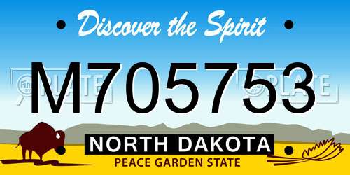 M705753 North Dakota License Plate