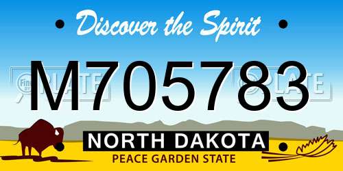 M705783 North Dakota License Plate