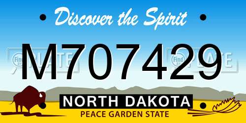 M707429 North Dakota License Plate