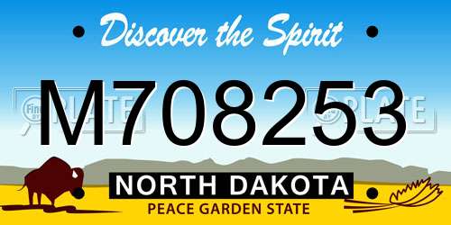 M708253 North Dakota License Plate