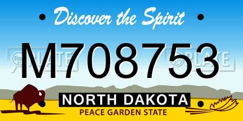 M708753 North Dakota License Plate