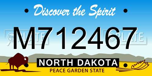 M712467 North Dakota License Plate