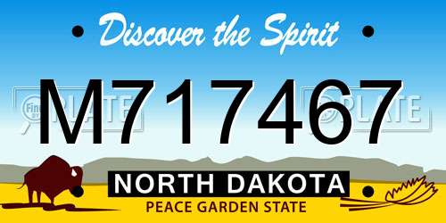 M717467 North Dakota License Plate