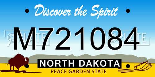 M721084 North Dakota License Plate