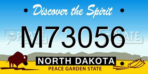 M73056 North Dakota License Plate