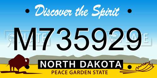 M735929 North Dakota License Plate