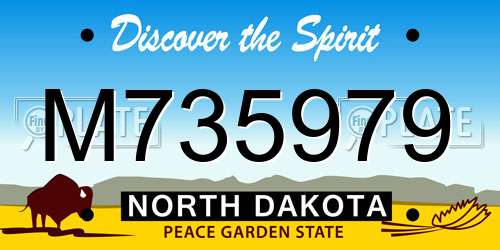 M735979 North Dakota License Plate
