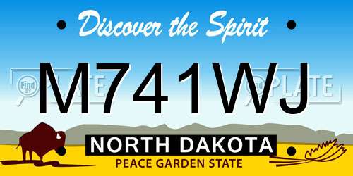 M741WJ North Dakota License Plate