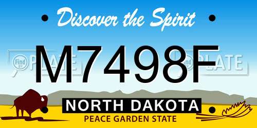 M7498F North Dakota License Plate