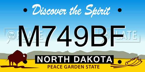 M749BF North Dakota License Plate