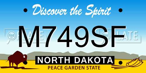 M749SF North Dakota License Plate