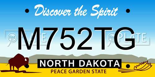M752TG North Dakota License Plate