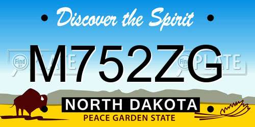 M752ZG North Dakota License Plate