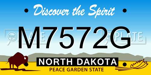 M7572G North Dakota License Plate