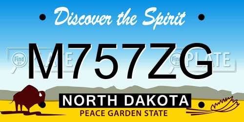M757ZG North Dakota License Plate