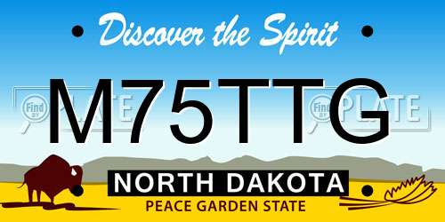 M75TTG North Dakota License Plate