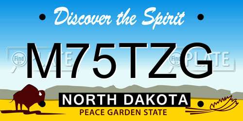 M75TZG North Dakota License Plate