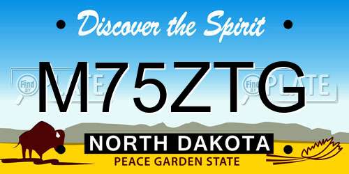 M75ZTG North Dakota License Plate