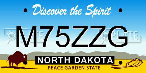 M75ZZG North Dakota License Plate