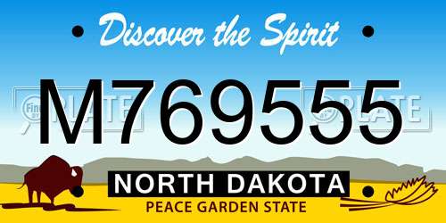 M769555 North Dakota License Plate