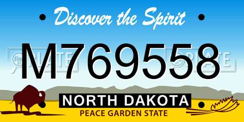 M769558 North Dakota License Plate