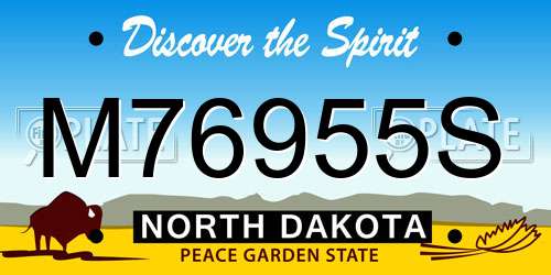 M76955S North Dakota License Plate