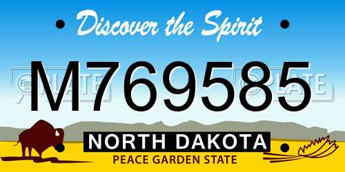 M769585 North Dakota License Plate