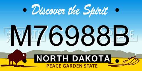 M76988B North Dakota License Plate