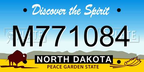 M771084 North Dakota License Plate
