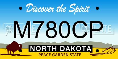 M780CP North Dakota License Plate
