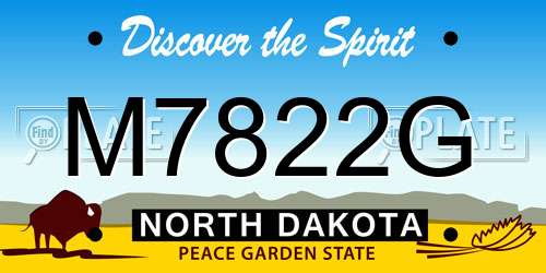 M7822G North Dakota License Plate
