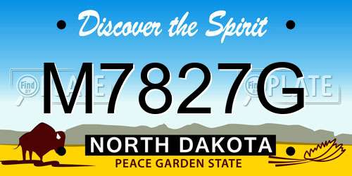 M7827G North Dakota License Plate