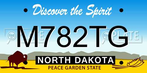 M782TG North Dakota License Plate