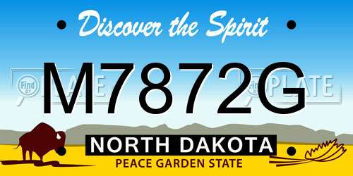 M7872G North Dakota License Plate