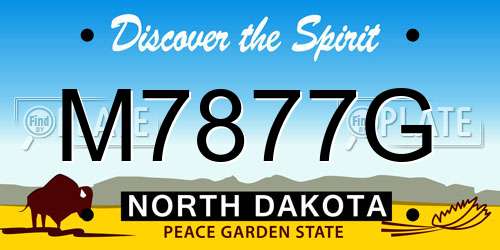 M7877G North Dakota License Plate