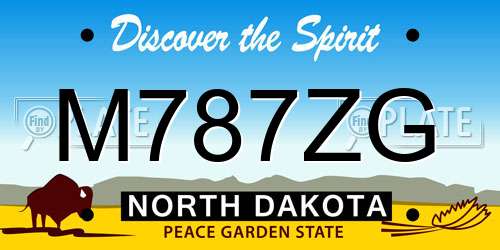 M787ZG North Dakota License Plate