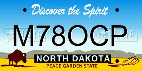 M78OCP North Dakota License Plate