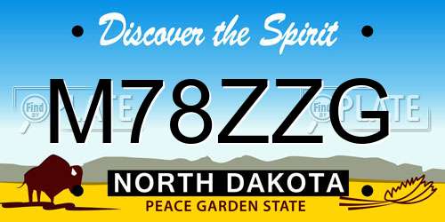 M78ZZG North Dakota License Plate