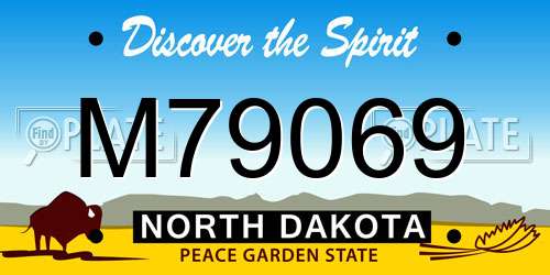 M79069 North Dakota License Plate