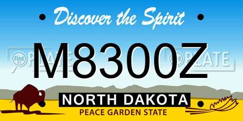 M8300Z North Dakota License Plate