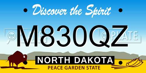 M830QZ North Dakota License Plate