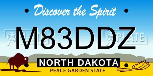 M83DDZ North Dakota License Plate