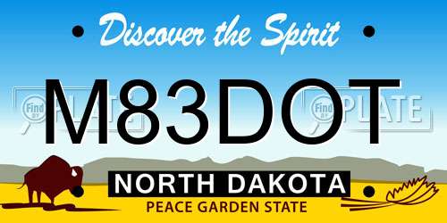 M83DOT North Dakota License Plate